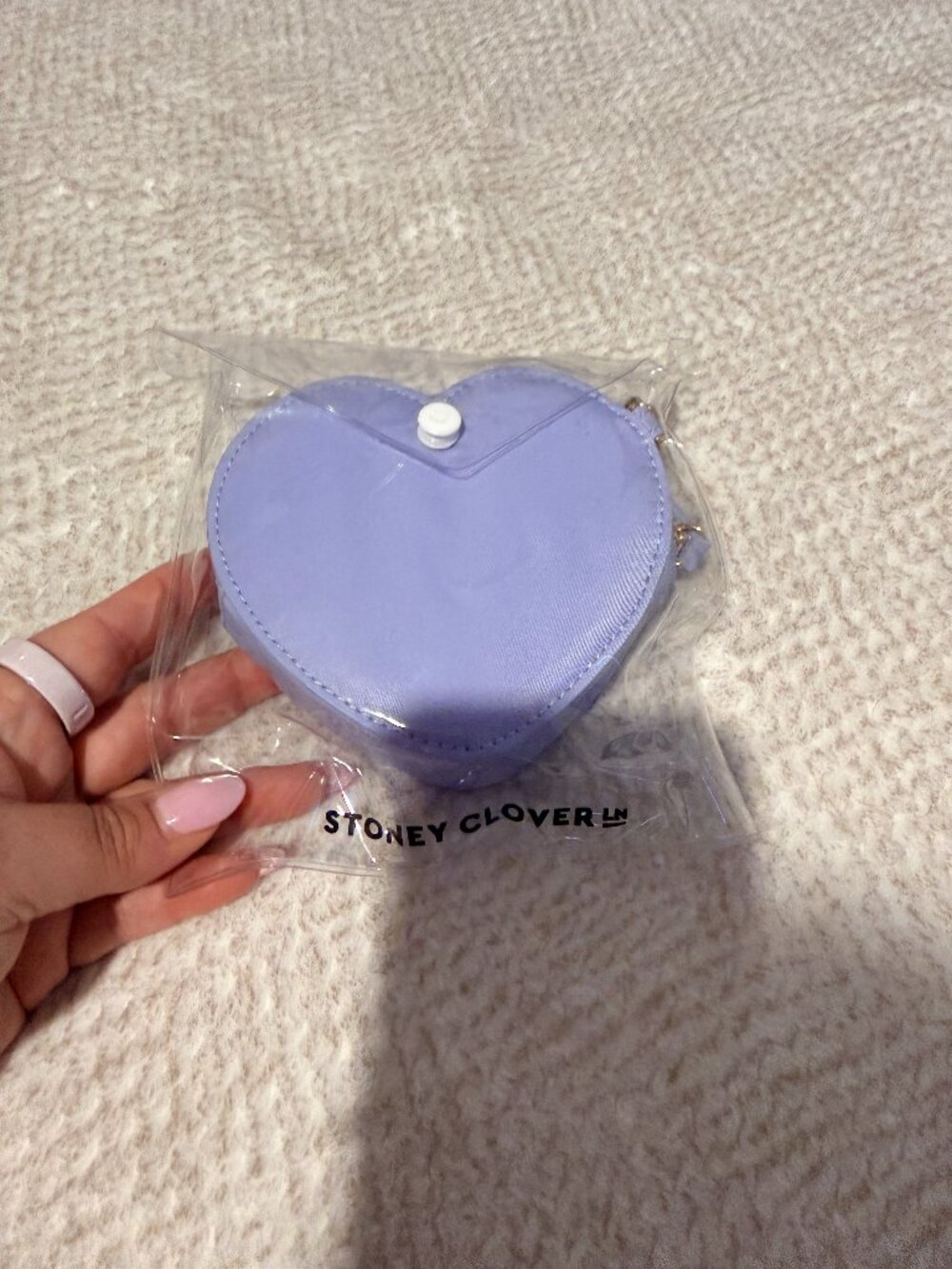 Stoney Clover Lane Heart Coin Purse Keychain Wallet